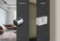 Cylindre de serrure de porte intelligent Nightlatch 60 mm pour débutants (Royaume-Uni) avec empreinte digitale, code, clé de secours et carte RFID