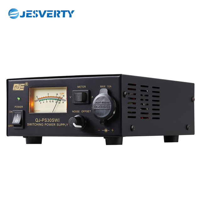 QJE Compact 30A Bench Power Supply Single Home Lab 13.8V AC-DC Converter Cooling Fan Screw Terminals Universal Compact Benchtop