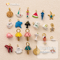 Pendentifs en émail en forme de champignon et de pizza en acier inoxydable YIMEIL&Wholesale – Large gamme de motifs mignons pour bracelets et colliers DIY