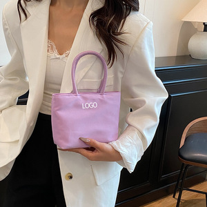 summer fashion candy color daily casual <b>mini</b> fabric tote purse custom printed logo <b>mini</b> <b>hand</b> tote bags - Product Image 2