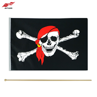 Drapeau de pirate en forme de main (Jolly Roger) de 11,8 x 17,7 pouces pour décoration de fête d'Halloween, vente en gros, personnalisable