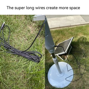 Air Cooling Appliance 16 Inch Solar Fan AC Adapter Rechargeable Stand Fan <b>Table</b> Fan With LED Light Inside Battery JENSJ-FS-188 C - Product Image 3