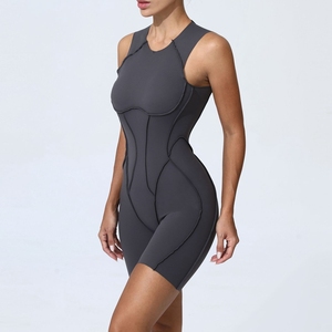 G TOP donna a schiena libera Sexy Yoga abbigliamento sportivo in generale senza maniche girocollo modellante tuta all'ingrosso - Product Image 3