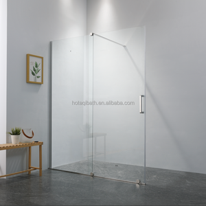 Paroi de douche coulissante moderne HOTAQI H-P36 en aluminium brossé avec verre trempé de 6 mm, design droit, garantie 5 ans - Product Image 2