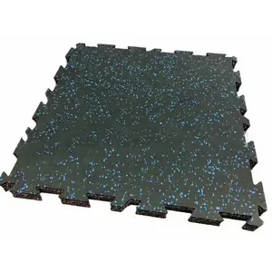 Tapis en caoutchouc imbriqué noir + epdm pour carreaux de sol de gymnastique en caoutchouc
