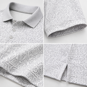 Polo de Golf Personalizado Premium para Hombre, Color Blanco con Diseño Paisley, Absorbente de Humedad, Marca Privada, Ropa Corporativa OEM - Product Image 3