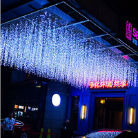 Guirlande Rideau Lumineux LED Extérieur Étanche Effet Glaçons, Décoration de Noël LED Blanc Chaud avec Batterie, Lumières de Fête