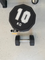 Haltère à 10 faces avec logo personnalisable, haltère en caoutchouc unisexe pour la salle de sport et la maison, haltère en caoutchouc polygonal