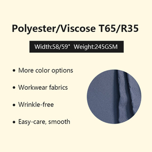 Chemise de travail de sécurité personnalisée avec logo T65/R35, en tissu sergé de polyester jaune-orange, poids moyen 245 g/m², vente en gros - Product Image 2