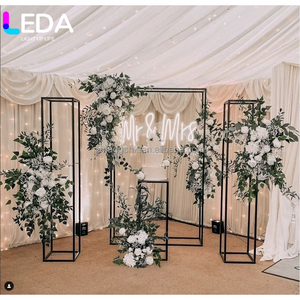 LEDA Custom Wedding Arch <b>Stage</b> Black Arch Decor Party <b>Props</b> Square Arches Stand Screens Flower Stand - Product Image 1
