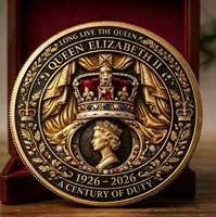 Nouvelle Arrivée Exceptionnelle : Pièce Commémorative 3D Couronne Royale de la Reine Elizabeth II 1926-2026 – Héritage du Devoir – Cadeau de Collection pour les Fans du Royaume-Uni