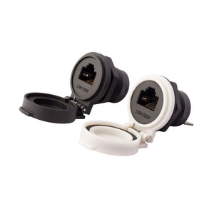 Cat5 RJ45 bảo vệ bảng điều khiển công nghiệp gắn vách ngăn Coupler với nắp bụi bao gồm kết nối không thấm nước - Product Image 6