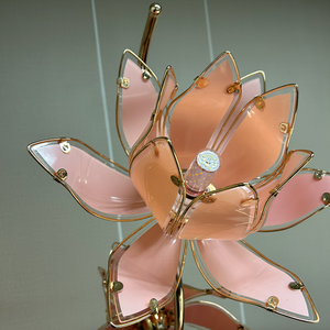 Lámpara de Pie LED Moderna SY con Diseño de Flor de Loto, Base E26, Pantalla Dorada de Hierro y Vidrio, para Sala de Estar, Dormitorio, Hotel, Villa - Product Image 3