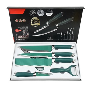 Ensemble de couteaux de cuisine antiadhésifs de haute qualité OEM/ODM, 6 pièces, avec boîte cadeau - Product Image 1