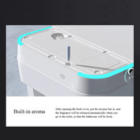 Automatische Intelligente Toilette mit Verlängerter Schüssel, Moderne Smarte Keramik-Bodenmontierte Toilette mit Doppelspülung, Beheiztem Sitz und Fernbedienung