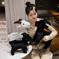 Animal en peluche de chèvre réaliste personnalisé 30/40cm noir/blanc en peluche de chèvre réaliste mouton en peluche ferme décor cadeaux pour les enfants