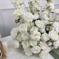 Hochzeitsgang-Blumenarrangement Künstliche Anpassbare Farbige Rosen-Läufer Eingangsdekoration Zurück-zur-Schule Seidenblumen Lang