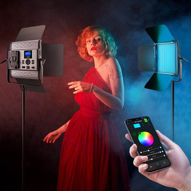 Tolifo Photographic Lighting Photography Studio 104W Aluminum Alloy LED Panel RGB Video Light GK-S100RGB 2700K-10000K CCT