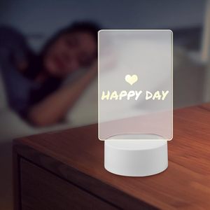Luz Nocturna LED DIY con Tablero de Mensajes, Acrílico ABS, Fuente de Alimentación Enchufable para Dormitorio, Creativa, 3D, Reutilizable, Regalo - Product Image 4