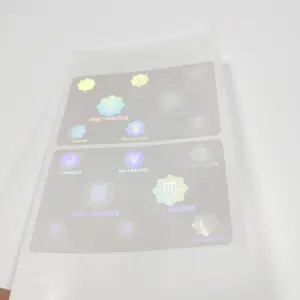 Aangepaste Transparante Id Hologram Overlay Logo Lichtgevende Label Sticker Licentie Holografische Overlay Voor Pvc Identiteitskaarten