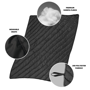 Coperta da Campeggio Indossabile 56x72 Pollici in Poliestere Cotone Morbido Pieghevole per Uso Esterno Interno Spiaggia Design Leggero e Portatile - Product Image 2