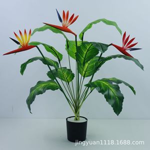 Plante artificielle en caoutchouc souple PU, oiseau de paradis Jingyuan, pour décorations de mariage - Product Image 1
