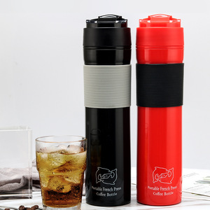 Portable French Press <b>Coffee</b> Bottle Black Insulated 12-24 Hours Thermal <b>Flask</b> Outdoor Household Use - Product Image 2