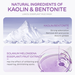 Masque facial à la boue d'aubergine LAIKOU, marque privée, best-seller, élimine les taches brunes, nettoyage en profondeur, hydratant, améliore le teint terne - Product Image 3