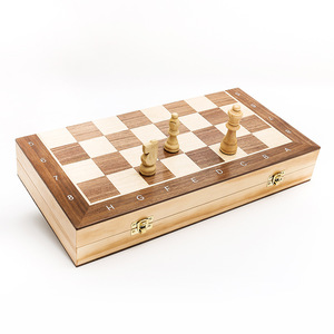 Rắn Gỗ Gấp 2-Trong-1 Từ Cờ Vua Và Cờ Combo Giáo Dục Hội Đồng Quản Trị Trò Chơi - Product Image 3