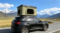 Tenda Atap Mobil SUV Truk Aluminium Cangkang Keras untuk Berkemah Musim Panas, Tahan Air, Pembukaan Otomatis Cepat