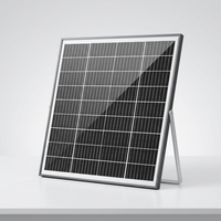 Panneau solaire carré en verre 400x400x25mm 30W, étanche IP68, 12V, cadre noir, compact, mono, hors réseau, pour portail automatique