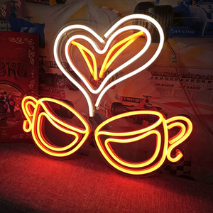 Coffee Cup Neon LED Sign Acrylic <b>Wall</b> <b>Light</b> Warm White <b>Dimmable</b> IP65 Mounted for Bar Decor - Product Image 1