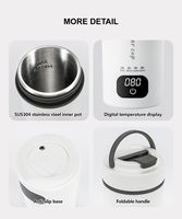 Bouteille d'eau chauffante électrique intelligente portable en acier inoxydable avec affichage de la température, tasse thermos de voyage pour la maison, le bureau et l'extérieur