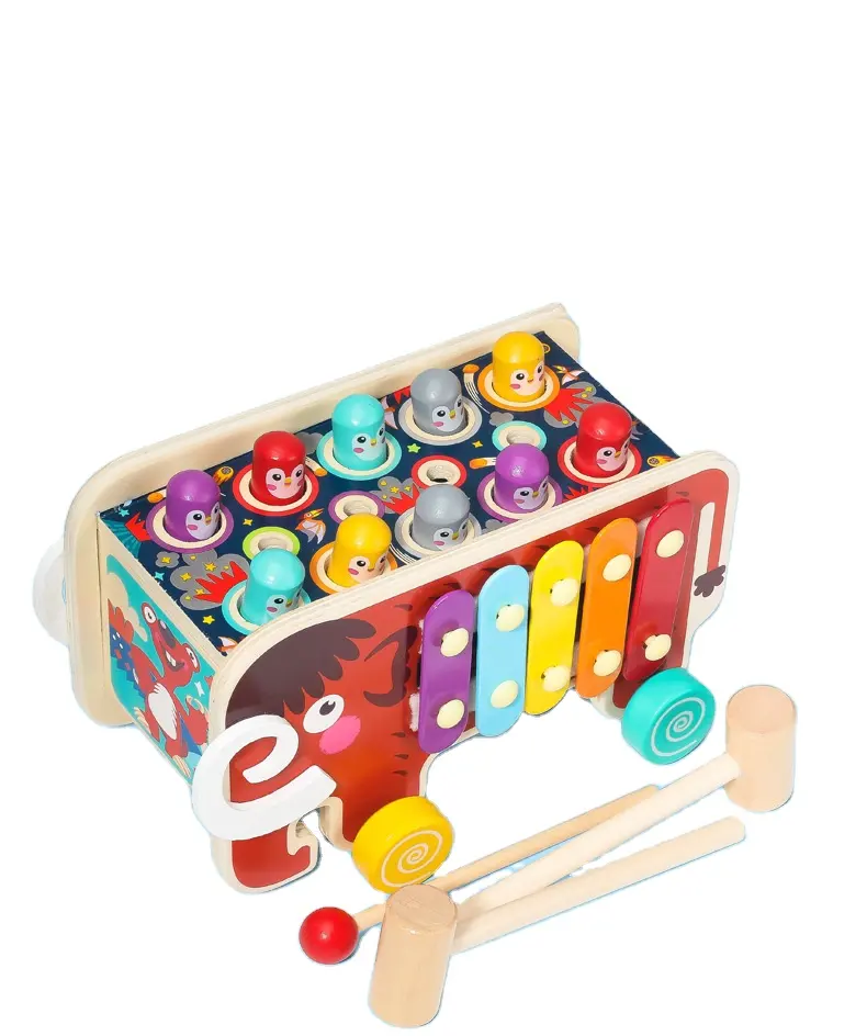 Montessori Toy for Toddlers 0-6 Year Old Boy Gift Hammering Pounding Toys Whack a Mole Sensory Wooden Educational Toy Xylophone