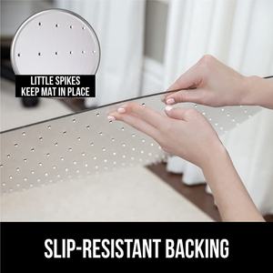 Tapis de chaise de bureau en PET transparent ultra-résistant, sans bosses, pour un glissement facile des chaises à roulettes, design moderne clouté, pour usage au bureau ou à domicile - Product Image 3