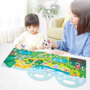 Libro de Pegatinas Reutilizable, Libro de Pegatinas de Viaje con Pegatinas Lavables de Gel, Plegable con Asa de Transporte, Juguete Silencioso para Niños - Product Image 3