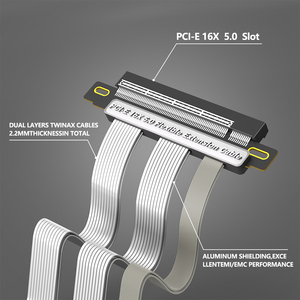 Tốt nhất thương hiệu <span class=keywords><strong>PCI</strong></span>-e <span class=keywords><strong>Express</strong></span> để <span class=keywords><strong>PCI</strong></span> Adapter 16X linh hoạt Riser Cáp PCIe 5.0 (180 độ) GPU Thẻ mở rộng - Product Image 2