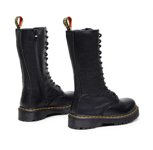 Bottes mi-mollet à plateforme pour femmes, grande taille, en <span class=keywords><strong>cuir</strong></span> de vache véritable, chaussures épaisses pour femmes, bottines mi-mollet style universitaire - Product Image 6