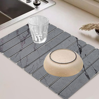 Grands tapis de séchage pour vaisselle en pierre pour comptoir de cuisine, séchage rapide, pliables, absorbants, en terre de diatomée, pour assiettes, bouteilles, tasses