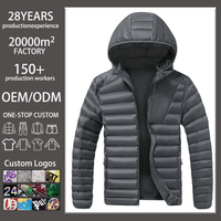 Veste matelassée unisexe 100% nylon coupe-vent à motif géométrique avec fermeture éclair sur le devant et capuche, chaude pour l'hiver, logo personnalisé, fabrication OEM