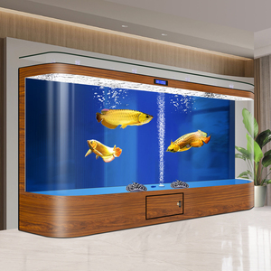 Nieuw groot gebogen visaquarium met verborgen zuurstoftoevoer aan de bodem, groot ecologisch <span class=keywords><strong>aquarium</strong></span> voor woonkamer & wandmontage - Product Image 2