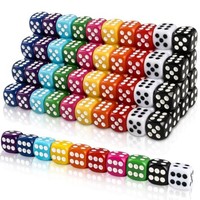 Ensemble de dés personnalisables avec logo sur la surface, en plastique, 16 mm, D6, 6 faces, dés en acrylique pour jeux de société et de cartes