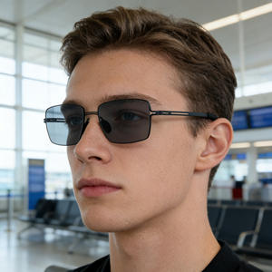 Nuevas gafas de sol polarizadas con montura cuadrada a la moda para hombre, montura de plástico y Metal negro, protección UV400, uso en exteriores - Product Image 1