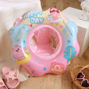 Lindo anillo de natación para bebé, flotador inflable con base de esponja para uso en piscinas infantiles, parques acuáticos, diseño de dibujos animados de 0 a 24 meses - Product Image 2