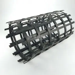 Plastic geogrid, high strength, low elongation, strong flexibility, and resistance to compression.