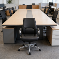 Chaise de bureau exécutive à dossier moyen en cuir, pivotante et ergonomique, mobilier de bureau, ensemble bureau et chaise pour ordinateur
