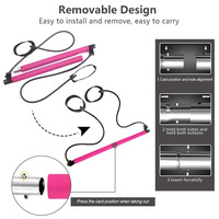 Logo personnalisé Multifonction Portable Pilates Bar Theraband Kit Yoga Fitness Exercice Pilates Bar Stick Kit