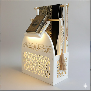 Yuka Arabic Style Carved <b>Bookcase</b> <b>White</b> Openwork Design Home Religious Decor Temple Use - Product Image 1