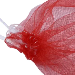 Cheap Wholesale Packaging Fruits Plastic Red PP Tubular Leno Net Mesh Shopping Bag With High Quality Custom