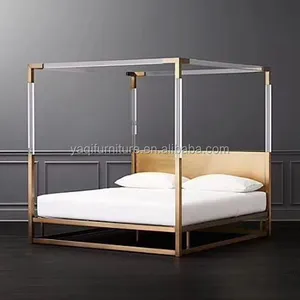 Bedroom Furniture Storage King Size Bed Acrylic Canopy Bed